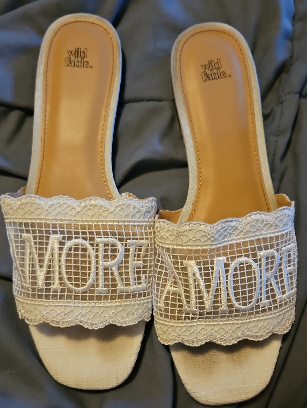 wild fable White Lace 'MORE' Slide Mules
